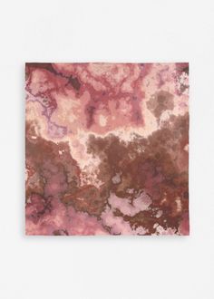 an abstract painting with pink and brown colors