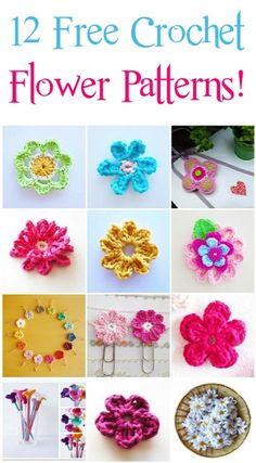 twelve free crochet flower patterns