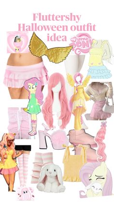 My little pony Fluttershy cute coquette pink and yellow pony costume ideas outfits clothes Pony Costume, My Little Pony Costume, Desi Jokes, Halloween Outfits, Costume Ideas, My Little Pony, Halloween Costumes