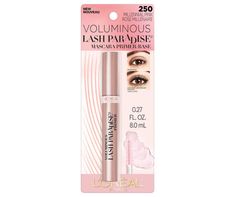 Pink-tinted mascara primer thickens lashes for voluptuous volume and helps enhance the wear of your mascara. Conditioning pink primer formula, infused with rose oil, helps adhere mascara to lashes for enhanced mascara wear. Soft wavy mascara brush with over 200 bristles holds maximum formula to coat and prepare lashes for mascara. Lash Paradise, Mascara Primer, Millennial Pink, Mascara Brush, Rose Oil, Volume Mascara, Lashes, Paradise, Conditioner