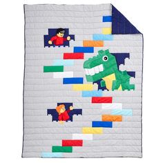 Keep your little dreamer snuggled in comfort and colorful style with this LEGO(R) bedding. They'll love the playful, LEGO brick print and cotton-blend construction, supplying them with cozy softness throughout the night. Bedtime is sure to become their favorite time! DETAILS THAT MATTER Made of 61% cotton and 39% polyester. Reverse side of quilt is 100% cotton. Quilt is filled with 100% polyester batting. Yarn-dyed fiber has incredibly rich color that holds its vibrancy over time. Quilt and sham Lego Nursery, Lego Bedding, Lego Quilt, Lego Maze, Lego Bed, Boys Bedroom Curtains, Lego Theme, Kids Bed Linen, Linen Bedspread