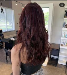 121347 Brunette Hair Red Tint, Dark Brown Wine Hair, Couples Matching Pfps Anime, Brunette To Burgundy Hair, Brunettes With Red Hair, Dark Red Hair On Brunettes, Dark Hair With Burgundy Tint, Cherry Brown Hair Aesthetic