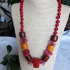 Gorgeous, Rare, Boutique Style Tagua Nut Necklace In Red Hues. Tagua Nuts, Boutique Style, Fashion Boutique, Womens Jewelry Necklace, Jewelry Necklaces, Necklaces, Women Jewelry, Boutique, Cream