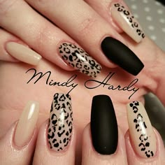 Cheetah Nail Designs, Cheetah Nails, Leopard Print Nails, Black Nail Art, Leopard Nails, Animal Print Nails, Mani Pedi