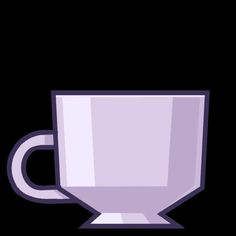 a purple cup on a black background, with the bottom half turned to the right