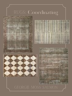 rugs, coirnuting and carpet samples from the collection by george moss salmonon