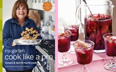 the cover of cooking like a pro, and an image of a woman holding a plate of food