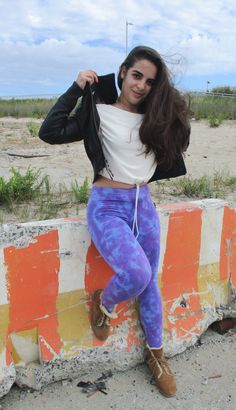 "Hippie Leggings, Neon Purple Tie Dye Leggings, Boho Festival Pants, S-3XL, Plus Sizes ORCHID: DISTRESSED LAVENDER Purple is a mix of red & blue, the finished garment might have small blue or red areas within the mix. My model is a size 6 wearing a small, she measures 27\", 39\". (She would be more comfortable in a Medium, the small is a bit too tight on her!) XS, S, M, L, XL, 2XL, 3XL Approximate Measurements; Waistband across: 11½\", 12\", 13\", 14\", 15\", 16\", 17\" Inseam: 26½\", 26½\", Hippie Leggings, Funky Leggings, Festival Pants, Purple Pants, Tie Dye Colors, Tie Dye Leggings, Star Sweater, Purple Tie Dye, Neon Purple