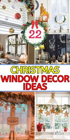 Diy Window Garland Christmas, Christmas Valance Ideas, Window Decorating For Christmas, Indoor Christmas Window Decorating Ideas, Christmas Kitchen Window Decor Ideas, Diy Christmas Window Decor, Living Room Window Christmas Decor, Christmas Window Decorations Indoor Diy, Christmas Window Ideas Home