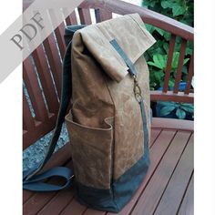 Sewing Pattern Backpack knick - Etsy Hungary Canvas Backpack Pattern, Diy Backpack Pattern, Backpack Pattern Sewing, Backpack Sewing, Backpack Fjallraven, Convertible Backpack Purse, Diy Backpack, Pattern Backpack, Bag Pattern Free