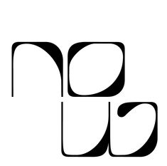 the letter n is made up of black and white shapes