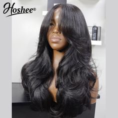 Glueless 4x4 Lace Closure Wig With Layered Bangs Wear And Go 5x5 Lace Closure Wig Human Hair 5x5 Lace Closure Wig, Layered Bangs, 4x4 Lace Closure Wig, 13x4 Lace Front Wig, Ombre Brown, Wig Human Hair, Brown Ombre, Lace Closure Wig, Closure Wig