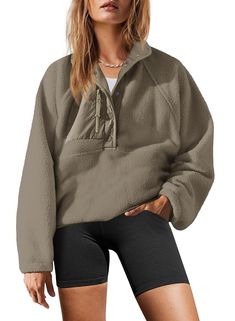 PRICES MAY VARY. Super soft fleece material, soft fluffy fleece fabric, comfortable and skin-friendly, makes you have a cute look, easy to match and wear it comfortable FASHION DEISGN: The button down sherpa pullover is very comfortable and loose to wear and you won't feel tight in it. It is made with soft fabric, nylon patches; zipper pockets; quarter-button closure, elastic cuffs, making it more comfy against the skin, can be worn next to your skin, you will never want to take it off. Features Fuzzy Sherpa Jacket Outfit, Winter Clothes Design, Sherpa Jacket Women, Wardrobe Reset, Fuzzy Jackets, Womens Sherpa Jacket, Amazon Sweaters, Sweater Jackets, 2024 Wardrobe