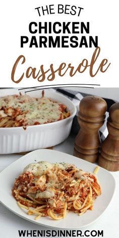 the best chicken parmesan casserole recipe is made with pasta and cheese