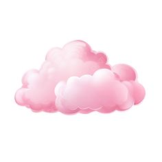 a pink cloud floating in the air on a white background