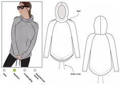 an image of a woman's hoodie with the measurements for it and how to measure