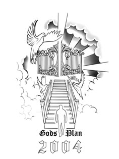 the logo for gods plan 2013, with an image of a bird flying over it