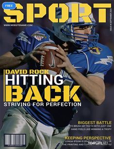 the front cover of sports magazine with a football player holding a ball in his hands