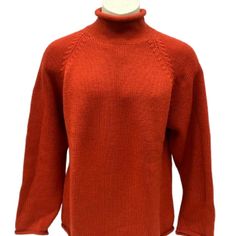 For Your Consideration Is A Vintage J. Crew 100% Wool Knit Pullover Rollneck Sweater In A Men's Size Large. Awesome Burnt Orange Color Is Perfect For Fall! Please Check Measurements For Fit By Comparing With A Similar Style Sweater That Fits You Well. Unisex Sweaters, Can Be Worn By Men Or Women. (If Worn By A Women, It Would Be More Of An Oversized Look.) Warm And Stylish, This Sweater Is Perfect For Fall And Winter. It Is Nice And Light Weight. Toss This On When You're Stepping Out For That Cl Vintage J Crew, Rollneck Sweater, Burnt Orange Color, Vintage Wardrobe, Roll Neck Sweater, Style Sweater, Wool Knit, Knit Pullover, Fall And Winter