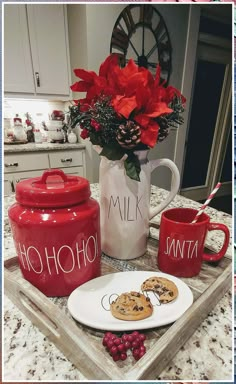 Christmas Kitchen Decor Ideas - Search for your desired items at here. Buy them TODAY! Red Christmas Decor, Gingerbread Christmas Decor, Christmas Kitchen Decor, White Christmas Decor, Christmas Inspo, Indoor Christmas Decorations, Farmhouse Christmas Decor