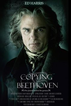 a movie poster for the film copying beethoven with an older man looking at the camera