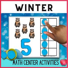 the winter math center activities for kids to practice counting and number recognition with an owl theme