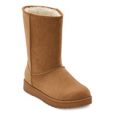 You'll love the way these Arizona Jean Co. women's winter boots keep your feet nice and cozy during the chilly months. The pull-on style features a soft fabric upper with a faux fur lining, a plain toe, a flat heel, and a rubber sole. Wear them with jeans and a chunky sweater.Closure Type: Pull OnShaft Circumference: 15 InchesBoot Shaft Height: 8 InchesShoe Heel Height: 1 1/4 InchesUpper/Outer Base Material: 100% Fabric UpperShoe Lining Material: Faux Fur, FabricSole Material Content: 100% Therm Women's Winter Boots, Winter Shoes For Women, Boots Winter, Winter Boots Women, Boots Brown, Chunky Sweater, Brown Boots, Winter Boots, Soft Fabric