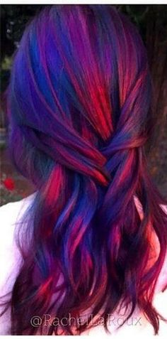 Blue And Red Hair, Pelo Color Vino, Royal Blue Hair, Blue Purple Hair, Diy Hair Dye, Blue Ombre Hair, Dyed Hair Purple, Hair Color Options