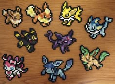 the pixelated pokemons are all different shapes and sizes