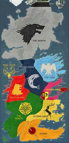 the game of thrones shower curtain with an image of several different colors and symbols on it