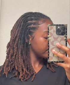 Three Strand Braid Locs, Bra Strap Length Loc Styles, Braid Back Loc Styles, Locs With Brown Tips, Flat Twists On Locs, Mid Length Loc Styles, Dread Styles Women, Brown Locs Black Women, No Retwist Loc Styles For Women