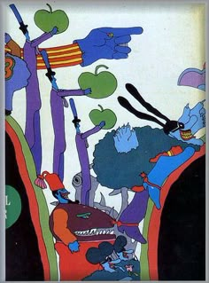 an old children's book with cartoon characters on the cover and in full color