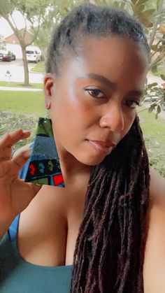 Oh so dope Ankara Fabric and Denim Geo Earrings.   *Please Note* these are handmade items; therefore, there may be slight shape and color variations. African Earrings Handmade, African Earrings, Sugar Land, Ankara Fabric, African Beads, I Love Jewelry, Earrings Handmade, Ankara, Jewelry Earrings Dangle