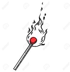 a burning matchstick with flames coming out of it stock photo, images and royalty