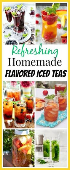 refreshing homemade flavored iced teas