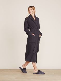 Crafted from 100% recycled CozyChic® microfiber material, this robe features a fully ribbed design and a shawl collar for extra warmth. The unisex robe also has a belt and side loops for perfect fit and front patch pockets for convenient storage. Enjoy a comfortable, sustainable robe perfect for relaxing. Model is 5' 7" and is wearing a size 1. This style is not eligible for promotional discounts. Shawl Collar, Patch Pocket, Shawl, Perfect Fit, Collar, How To Wear, Design