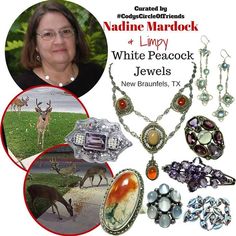 a collage of jewelry with an image of a deer and other items on it