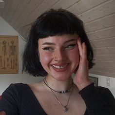 Micro Bangs Short Hair Round Face, Goth Bob With Bangs, Short Bob Micro Bangs, Short Bob With Micro Bangs, Bob Micro Bangs, Short Hair Micro Bangs, Mini Bangs Short Hair, Microbangs Round Face, Short Hair With Micro Bangs