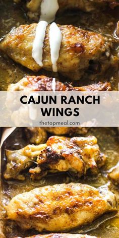 cajun ranch wings in a cast iron skillet