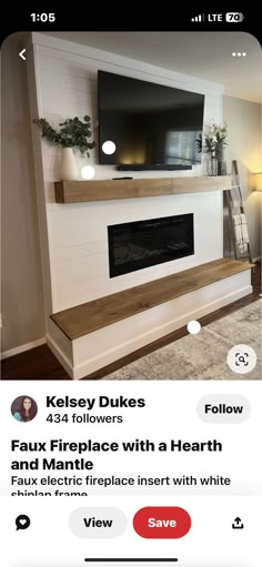 an instagram page for fireplaces and mantles