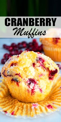 Learn how to make these easy, soft, fluffy cranberry orange muffins with fresh or frozen cranberries. This quick recipe is ready in 30 minutes and ideal for Christmas holiday season and Thanksgiving. Cranberry Recipes Muffins, Nutella Muffin, Morning Glory Muffins, Bakery Style Muffins, Donut Muffins