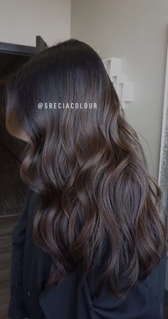 Espresso Hair Balayage, Dark Brunette Chocolate Balayage, Arab Hair Color, Dimensional Dark Brown Balayage, Dark Brown Chocolate Balayage, Expensive Brunette Black Hair, Black Hair To Brown Balayage, Dark Frosted Brown Hair, Full Brown Highlights On Black Hair