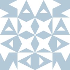 a white and blue geometric pattern on a gray background