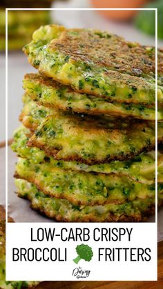 broccoli fritters stacked on top of each other