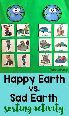 This FREE Earth Day sorting activity goes beyond just recycling, teaching kids about how to take care of our planet through conservation, cleaning, reusing and planting. It also introduces children to air, water and land pollution. Earth Day Sorting Activity, Earth Day Circle Time Activities, Earth Activity For Preschool, Earth Day Social Emotional Activities, Earth Day Circle Time Preschool, Pre K Earth Day Activities, Toddler Earth Day Activities, Earth Day For Toddlers, Art For Pre K