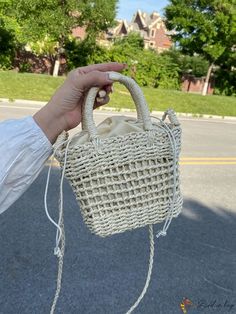 Bird in Bag - Durable Design Straw Tote Bag, Ideal for Summer Beach Vacations White Rectangular Straw Bag Casual, White Rectangular Casual Straw Bag, Casual White Rectangular Straw Bag, Casual Handheld Straw Bag For Day Out, Spring White Beach Bag With Large Capacity, White Casual Shoulder Beach Bag, Large Capacity White Beach Bag For Spring, Casual White Shoulder Beach Bag, Trendy White Rectangular Straw Bag