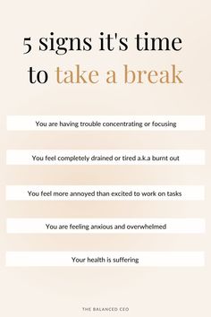 the five signs it's time to take a break