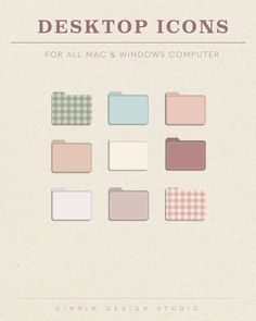 the front cover of desktop icons for all mac and windows computer, designed by dimming design studio