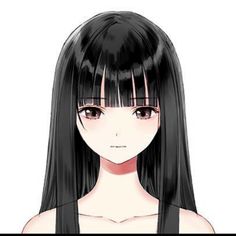 Anime Bangs Haircuts Drawing, Long Hair With Bangs Drawing Reference, Front Bangs Drawing, Straight Bangs Drawing, Hair With Bangs Drawing Reference, Straight Hair With Bangs Drawing, Anime Bangs Haircuts Irl, Hime Cut Drawing, Anime Hair With Bangs