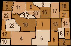 a map of the state of minnesota with numbers in brown and white on each side